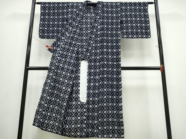 平和屋着物∴夏物 浴衣 有松鳴海絞り 菱花文 綿 逸品 CABJ0006ng