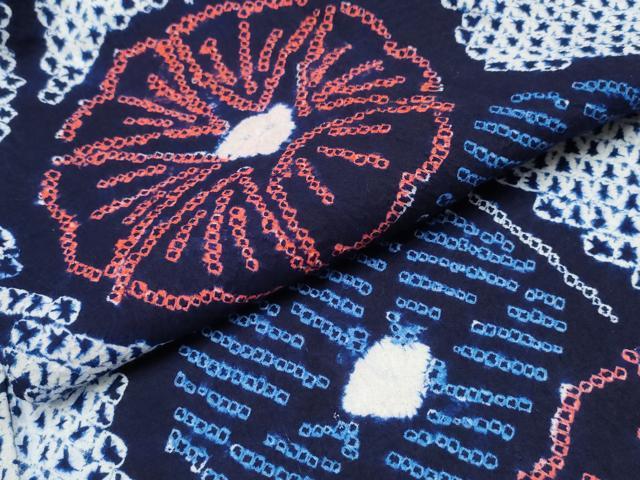 平和屋着物∴夏物 浴衣 有松鳴海絞り 朝顔 綿 逸品 CABJ0013ng