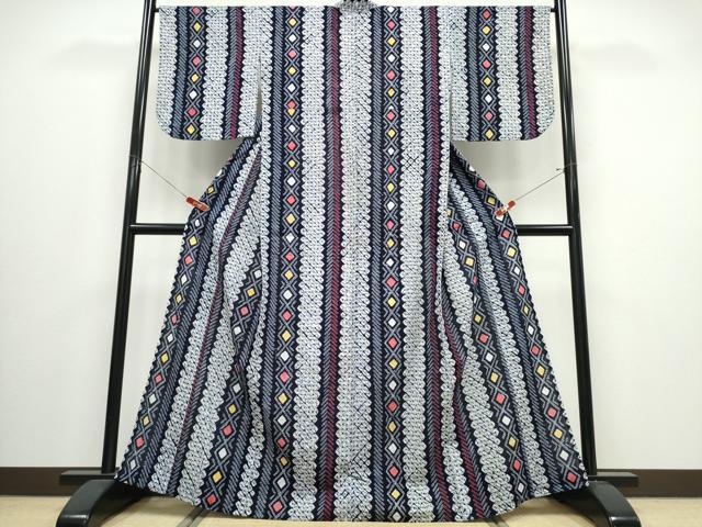 平和屋着物∴夏物 浴衣 有松鳴海絞り 吉祥菱間道 綿 逸品 CABJ0014ng