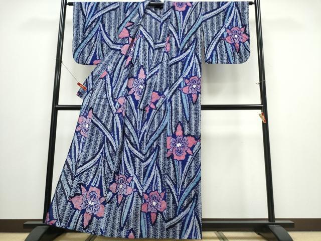 平和屋着物∴夏物 浴衣 有松鳴海絞り 草花文 綿 逸品 CABJ0016ng