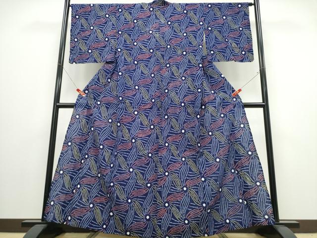 平和屋着物∴夏物 浴衣 有松鳴海絞り 舞花文 綿 逸品 CABJ0022ng