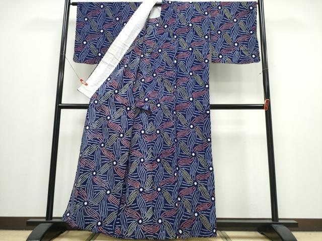 平和屋着物∴夏物 浴衣 有松鳴海絞り 舞花文 綿 逸品 CABJ0022ng
