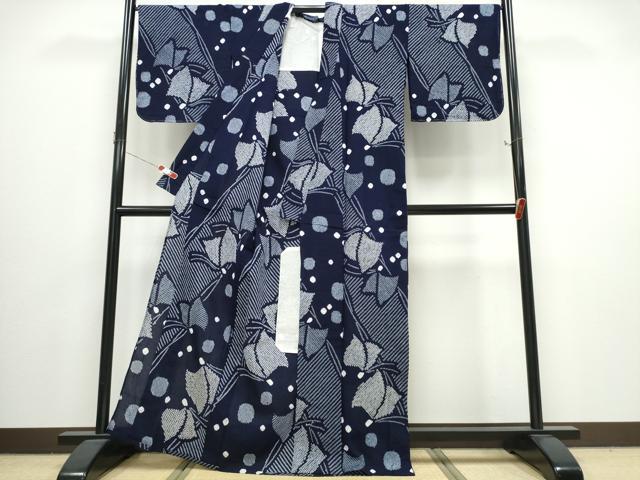 平和屋着物∴夏物 浴衣 有松鳴海絞り 舞蝶文 綿 逸品 未使用 CABJ0027ng