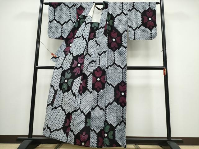 平和屋着物∴夏物 浴衣 有松鳴海絞り 亀甲花文 綿 逸品 未使用 CABJ0030ng