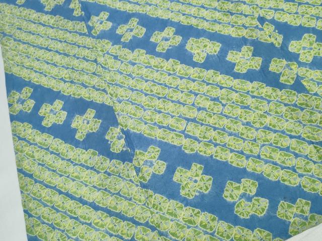 平和屋着物∴夏物 浴衣 有松鳴海絞り 蜘蛛絞り 斜線花文 綿 逸品 CABJ0031ng