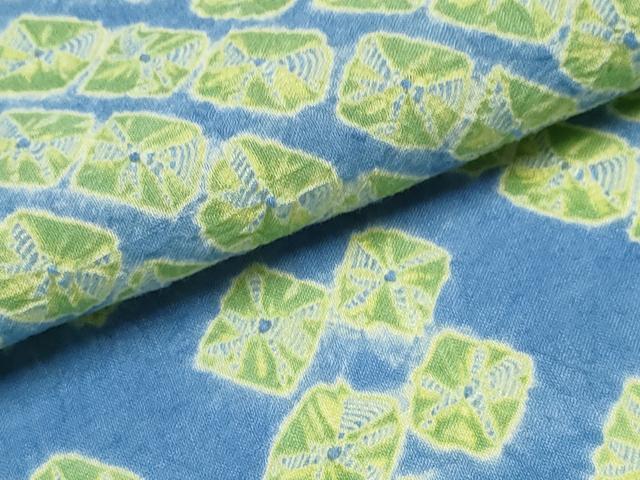 平和屋着物∴夏物 浴衣 有松鳴海絞り 蜘蛛絞り 斜線花文 綿 逸品 CABJ0031ng