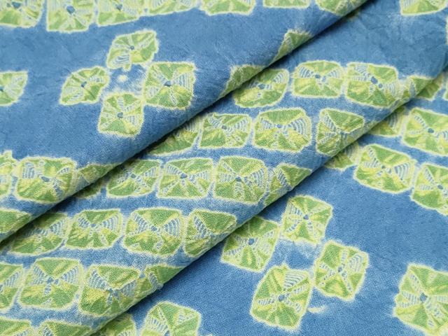 平和屋着物∴夏物 浴衣 有松鳴海絞り 蜘蛛絞り 斜線花文 綿 逸品 CABJ0031ng