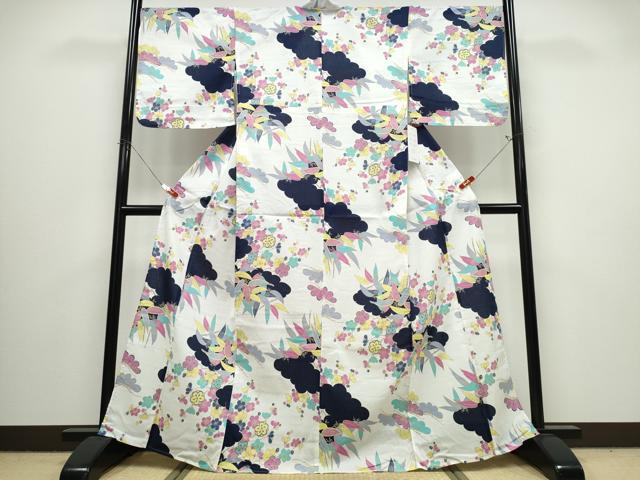平和屋着物∴夏物 浴衣 松竹梅 綿 逸品 未使用 CABJ0044ng