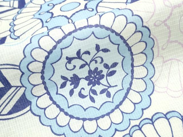 平和屋着物∴夏物 浴衣 綿紅梅 花丸文 綿 逸品 未使用 CABJ0050ng
