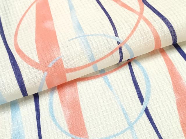 平和屋着物∴夏物 浴衣 綿紅梅 抽象文様 綿 逸品 未使用 CABJ0052ng