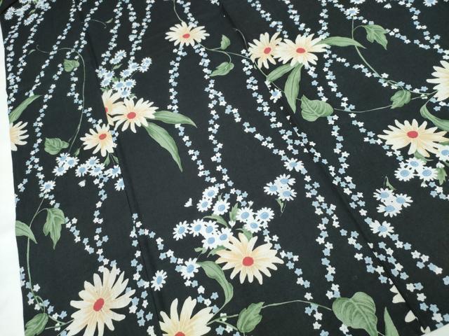 平和屋着物∴夏物 ファッションデザイナー 花井幸子 YUKIKO HANAI 浴衣 菊文 黒地 綿 逸品 CABJ0063ng
