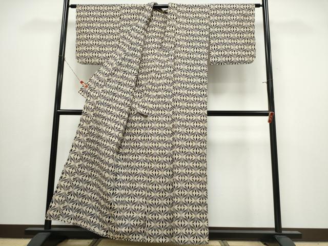 平和屋着物∴夏物 浴衣 注染 手縫い 幾何学文様 日本製 綿 逸品 CABJ0065ng