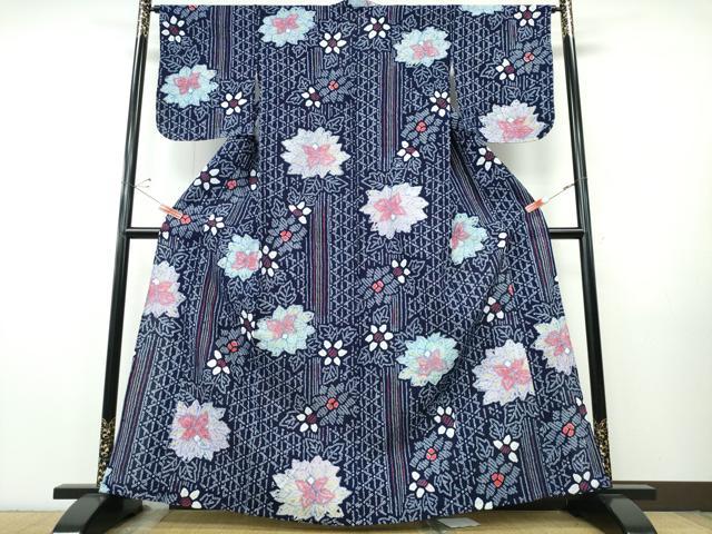 平和屋着物∴夏物 浴衣 有松鳴海絞り 籠目花間道 綿 逸品 未使用 CABJ0069ng