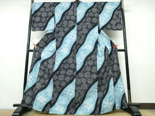 平和屋着物∴夏物 浴衣 有松鳴海絞り 霞花文 綿 逸品 CABJ0077ng