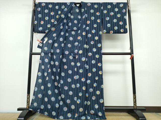 平和屋着物∴世界的ファッションデザイナー 山本寛斎 kansaiブランド 夏物 浴衣・小紋兼用 鞠 日本製 CABJ0088ng