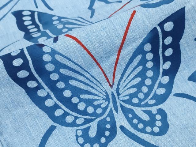 平和屋着物∴夏物 浴衣 注染 舞蝶文 綿 逸品 未使用 CABJ0100ng
