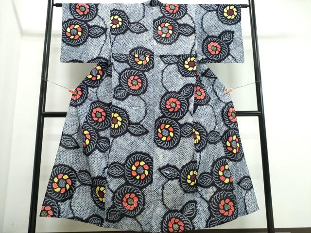 平和屋着物∴夏物 浴衣 有松鳴海絞り 菊唐草文 綿 逸品 CABJ0102ng