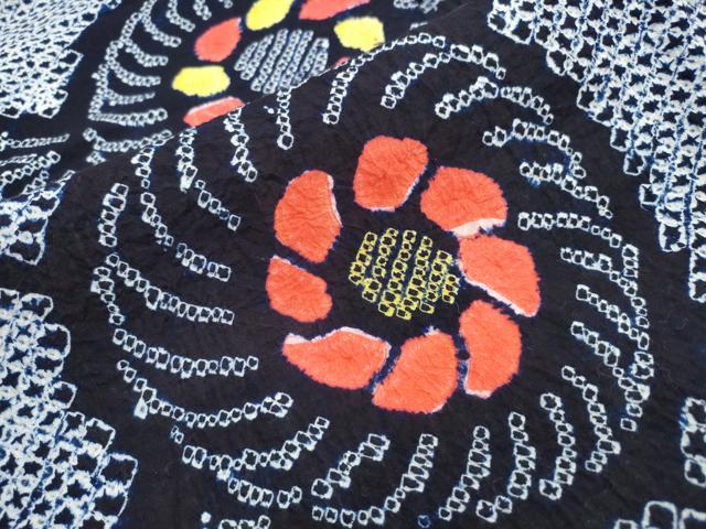 平和屋着物∴夏物 浴衣 有松鳴海絞り 菊唐草文 綿 逸品 CABJ0102ng