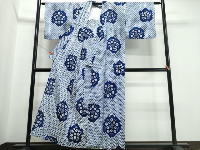 平和屋着物∴夏物 浴衣 有松鳴海絞り 雪華文 綿 逸品 CABJ0104ng