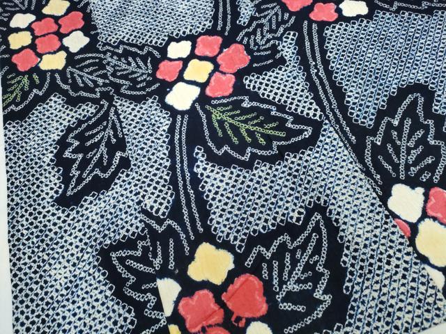 平和屋着物∴夏物 浴衣 有松鳴海絞り 枝牡丹 綿 逸品 CABJ0108ng