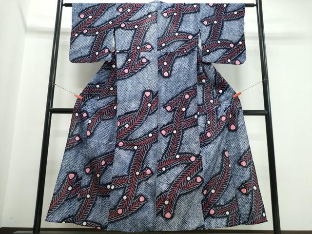 平和屋着物∴夏物 浴衣 有松鳴海絞り 孔雀羽文 綿 逸品 CABJ0115ng