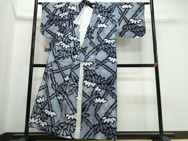 平和屋着物∴夏物 浴衣 有松鳴海絞り 笹竹文 綿 逸品 CABJ0117ng