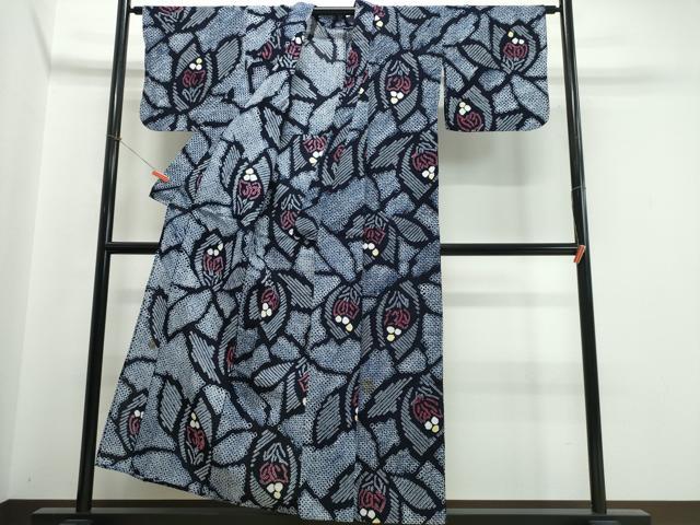 平和屋着物∴夏物 浴衣 有松鳴海絞り 草花文 綿 逸品 CABJ0123ng