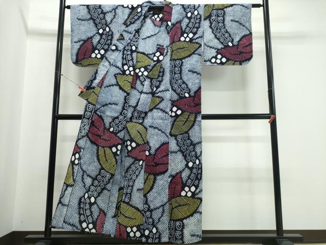 平和屋着物∴夏物 浴衣 有松鳴海絞り 草花文 綿 逸品 未使用 CABJ0135ng
