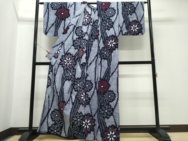 平和屋着物∴夏物 浴衣 有松鳴海絞り 枝菊文 綿 逸品 CABJ0141ng