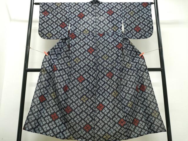 平和屋着物∴夏物 浴衣 有松鳴海絞り 幾何学文様 綿 逸品 CABJ0146ng