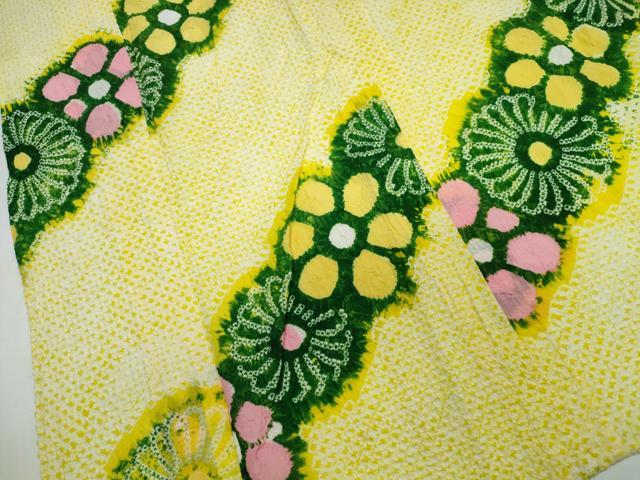 平和屋着物∴夏物 浴衣 有松鳴海絞り 斜線舞花文 綿 逸品 CABJ0148ng