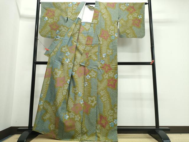 平和屋着物∴夏物 浴衣 有松鳴海絞り 草花文 綿 逸品 CABJ0155ng