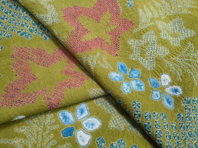 平和屋着物∴夏物 浴衣 有松鳴海絞り 草花文 綿 逸品 CABJ0155ng
