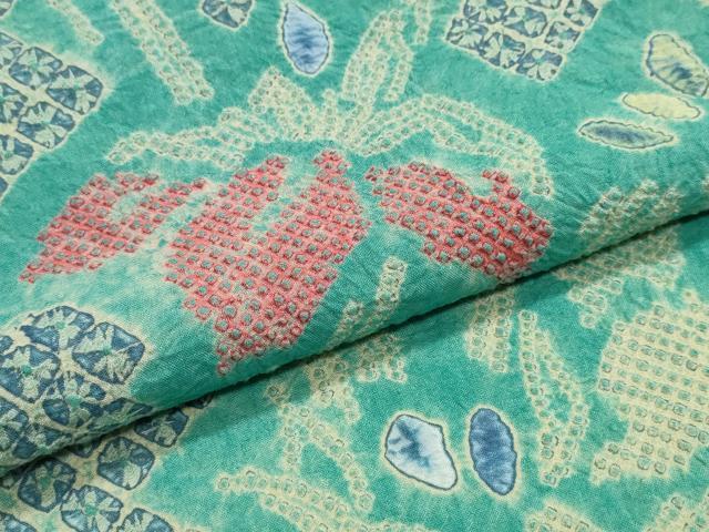平和屋着物∴夏物 浴衣 有松鳴海絞り 杜若 綿 逸品 CABJ0157ng