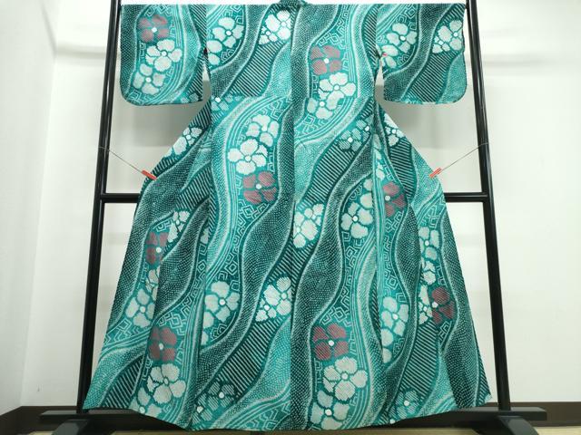 平和屋着物∴夏物 浴衣 有松鳴海絞り 流水吉祥花文 綿 逸品 CABJ0168ng