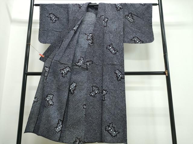 平和屋着物∴夏物 浴衣 有松鳴海絞り こぼれ松葉 綿 逸品 CABJ0169ng