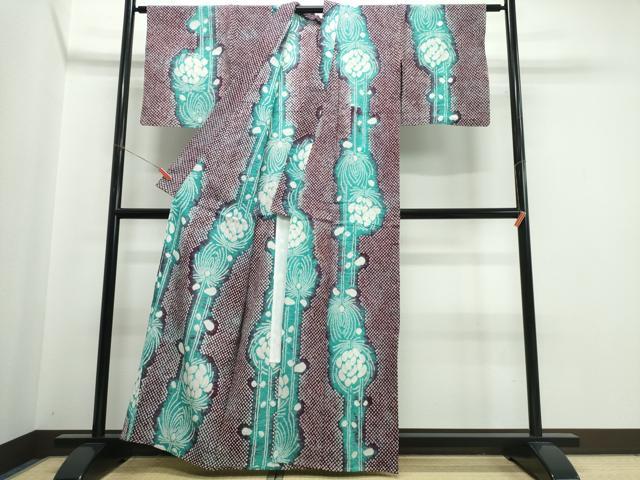 平和屋着物∴夏物 浴衣 有松鳴海絞り 菊文 綿 逸品 CABJ0175ng