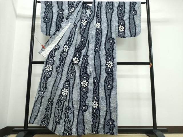 平和屋着物∴夏物 浴衣 有松鳴海絞り 菊唐草間道 綿 逸品 CABJ0176ng