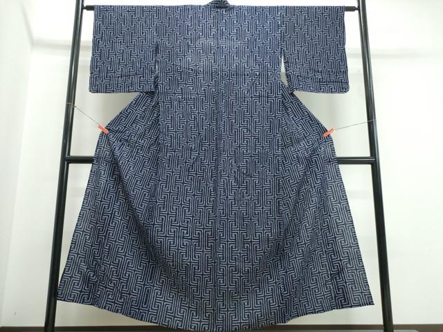 平和屋着物∴夏物 浴衣 有松鳴海絞り 紗綾形文様 綿 逸品 未使用 CABJ0177ng