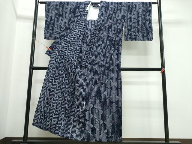 平和屋着物∴夏物 浴衣 有松鳴海絞り 紗綾形文様 綿 逸品 未使用 CABJ0177ng