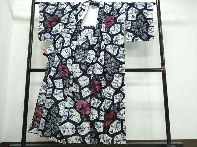 平和屋着物∴夏物 浴衣 有松鳴海絞り 石畳花文 綿 逸品 CABJ0182ng