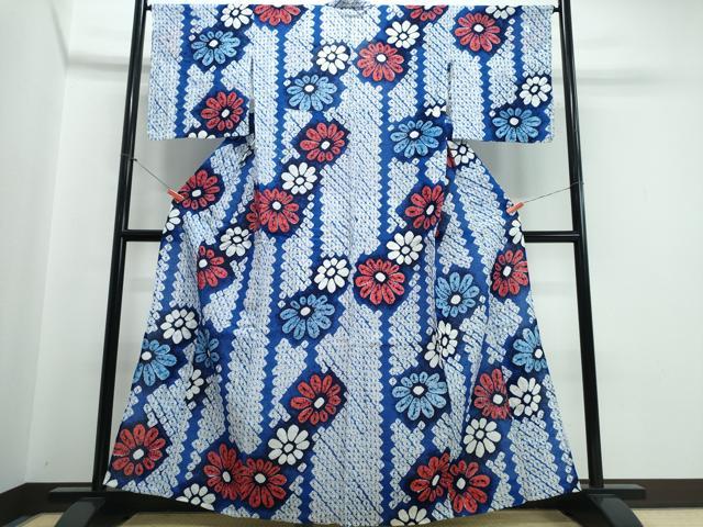 平和屋着物∴夏物 浴衣 有松鳴海絞り 舞菊間道 綿 逸品 CABJ0185ng