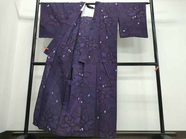 平和屋着物∴夏物 浴衣 有松鳴海絞り 枝花文 綿 逸品 CABJ0192ng