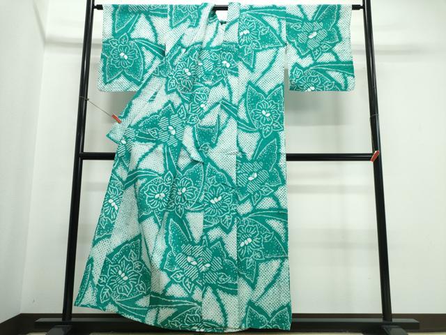 平和屋着物∴夏物 浴衣 有松鳴海絞り 舞蝶花文 綿 逸品 CABJ0198ng