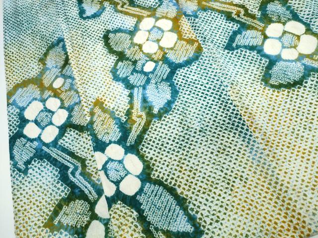 平和屋着物∴夏物 浴衣 有松鳴海絞り 枝花文 綿 逸品 CABJ0199ng