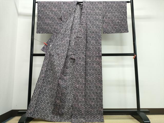 平和屋着物∴夏物 浴衣 有松鳴海絞り 亀甲花文 綿 逸品 CABJ0206ng