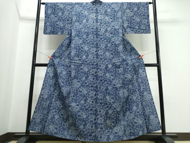 平和屋着物∴夏物 浴衣 綿紅梅 舞葉文 綿 逸品 CABJ0229ng