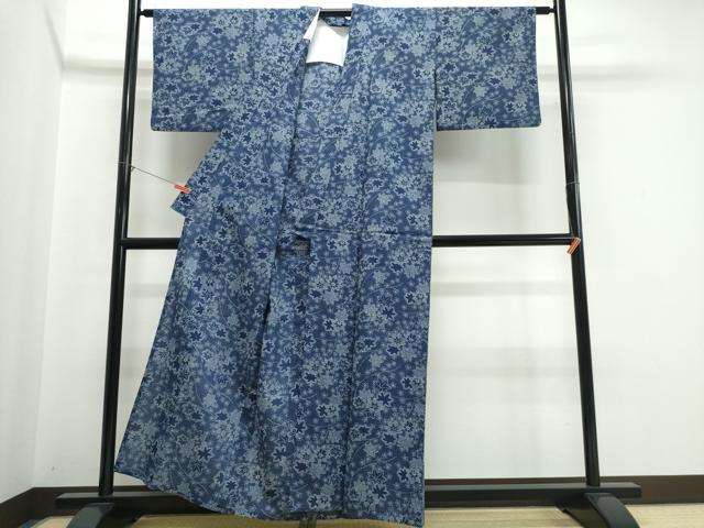 平和屋着物∴夏物 浴衣 綿紅梅 舞葉文 綿 逸品 CABJ0229ng