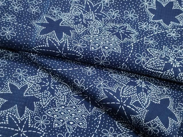 平和屋着物∴夏物 浴衣 綿紅梅 舞葉文 綿 逸品 CABJ0229ng