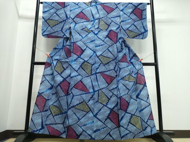 平和屋着物∴夏物 浴衣 有松鳴海絞り 切嵌文 綿 逸品 CABJ0236ng